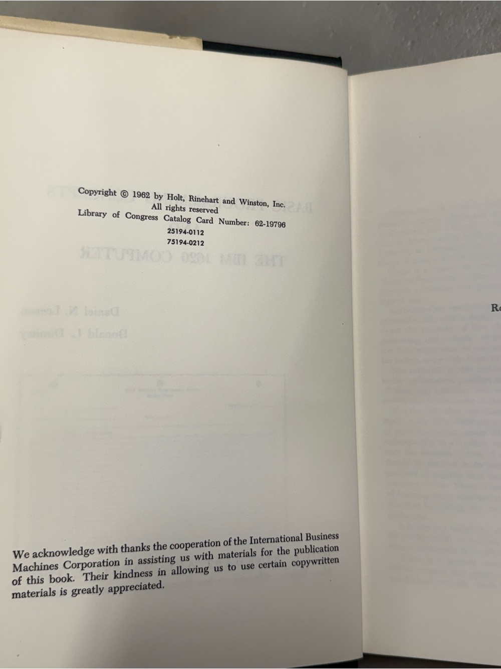 Basic Programming Concepts and IBM 1620 Computer (1962) HC - Picture 4 of 7